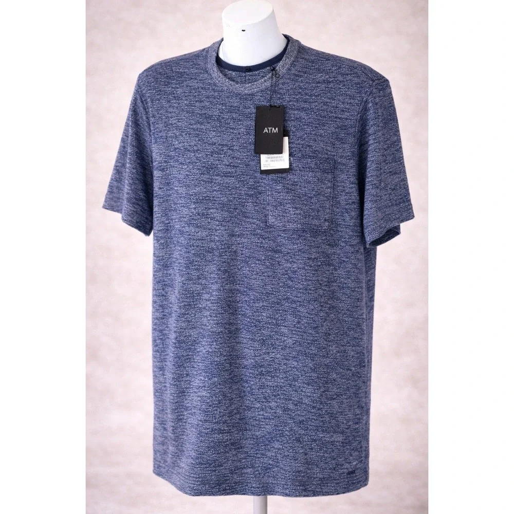 ATM Anthony Thomas Melillo T Shirt Men's Small Navy Tee Luxury Minimalist NWT